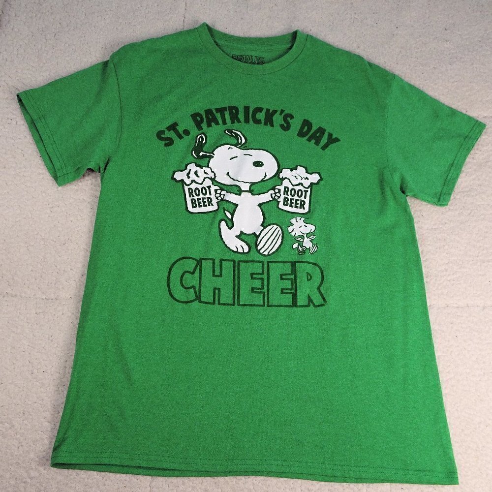Peanuts St. Patrick's Day "Root Beer" Cheer Tee Md
